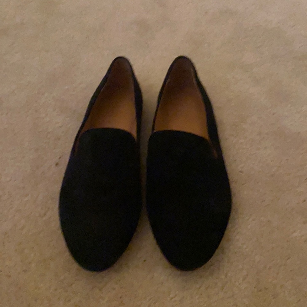 Black suede flats